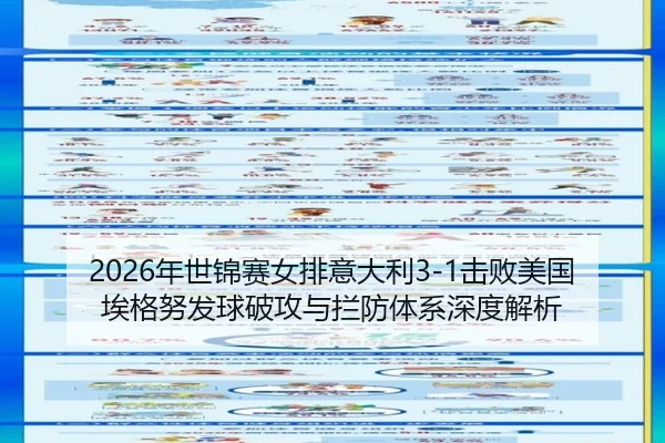 2026年世锦赛女排意大利3-1击败美国 埃格努发球破攻与拦防体系深度解析